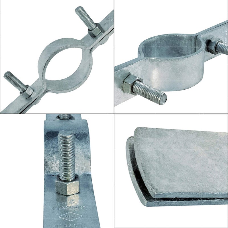 Highcraft DMST-H04 Riser Clamp Vertical Pipe Hanger for Copper, Iron, CPVC, PEX 4 in. Galvanized Steel, 4 - Image 3